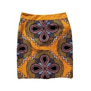 Maeve by Anthropologie Vibrant Bold Printed Skirt Size 10 Boho Art Festival Afro